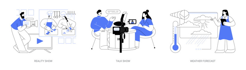 TV programs isolated cartoon vector illustrations se