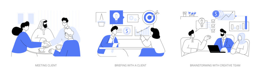 Launching advertising campaign isolated cartoon vector illustrations se