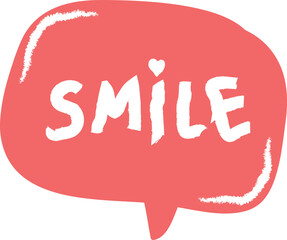 Hand Drawn Speech Bubble With Smile Lettering