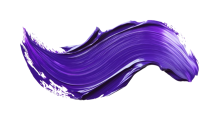 Purple paint stroke with textured vibrancy isolated on white background