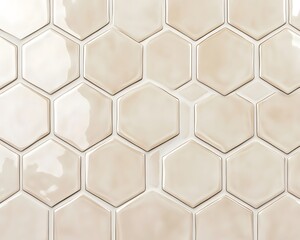 Beige Hexagonal Tile Pattern