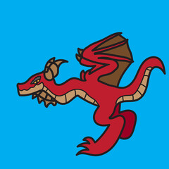 cool red wyvern dragon artwork