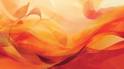 Abstract orange and yellow flowing fabric texture background.