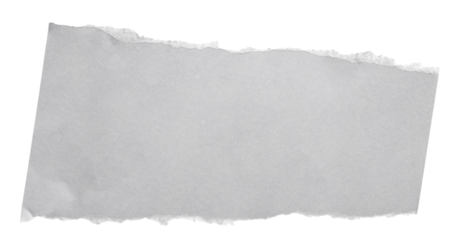 Ripped, crumpled white paper scrap isolated, clipping path	