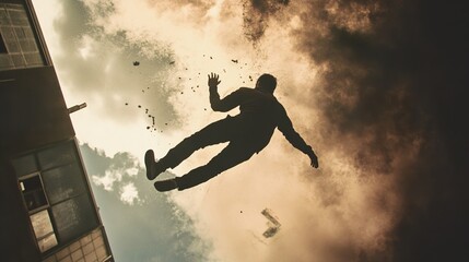 Falling Man: A Silhouette of Despair and Hope