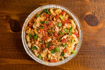 Macaroni and cheese with crab meat