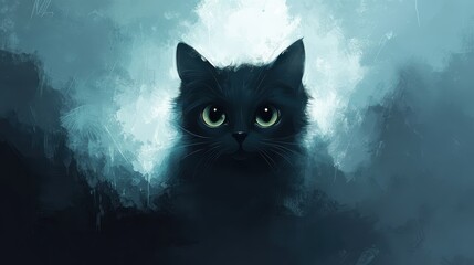 A Dark Kitten Gazes Pensively Into The Light