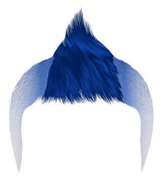 trendy man hairs   . dark blue color . beauty  style .realistic  3d .Iroquois
