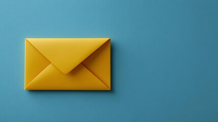 Yellow envelope on blue background.