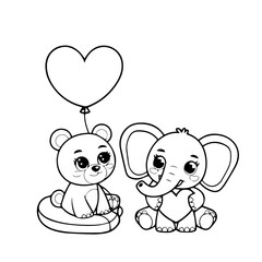animals valentines day coloring pages for kids and adults bold and easy.