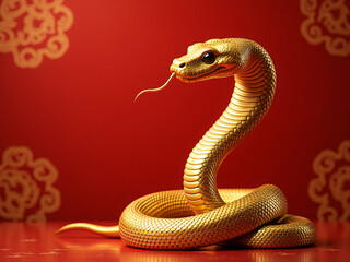Fototapeta premium Year of the Snake in the Chinese Zodiac, Chinese New Year