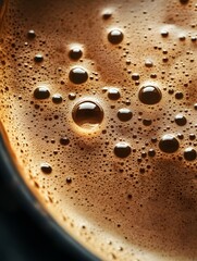 Coffee Crema: Bubbles, Texture, Closeup