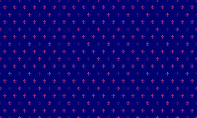 Elegant repeating pattern featuring pink fleur-de-lis on a deep blue background.  Perfect for wallpaper, textile design, or sophisticated branding.  High-resolution image ideal for print and web use.