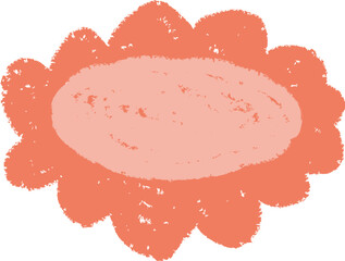 Flower Head Crayon Pencil Childish Art