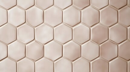 Fototapeta premium Light Beige Hexagonal Tile Wall