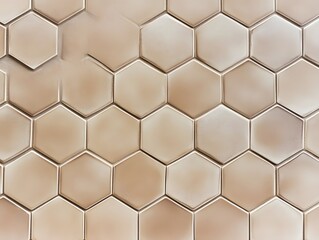 Fototapeta premium Light Brown Hexagonal Tile Wall