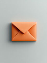 Orange envelope on a plain background