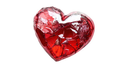 Broken glass heart transparent background