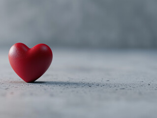 Fototapeta premium Red Heart on a Soft Textured Background