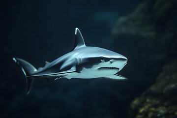Naklejka premium Shark in the Deep Blue