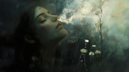Fototapeta premium Dreamy Woman in a Mystical Field