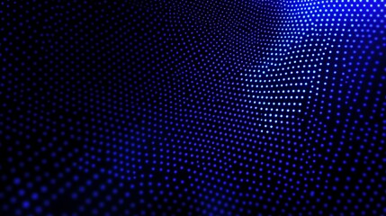 Abstract Blue Light Dots Wave Pattern Background