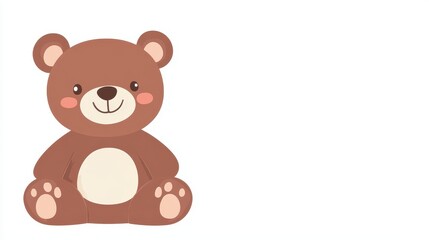 Obraz premium Adorable Brown Teddy Bear Illustration