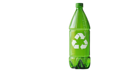 Plastic bottle with recycling symbol transparent background