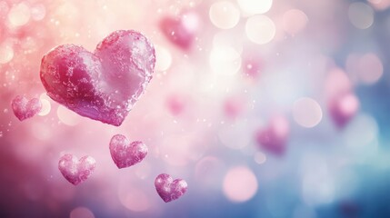 Obraz premium Floating Hearts: A Romantic Valentine's Day Design