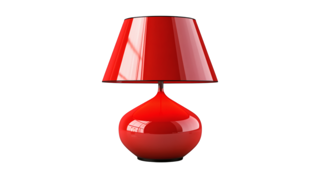 Red lamp isolated on white background