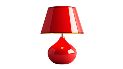 Red lamp isolated on white background