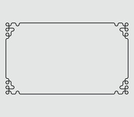 Simple horizontal rounded line pattern frame border