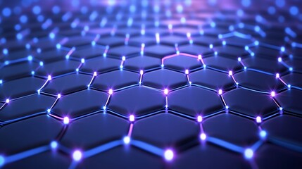 Obraz premium Abstract Hexagonal Network With Glowing Nodes