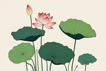 Obraz premium there are many lotus flowers and leaves in a vase