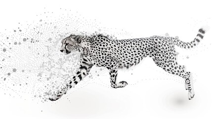 Fototapeta premium Cheetah in Motion: A Blur of Speed and Grace