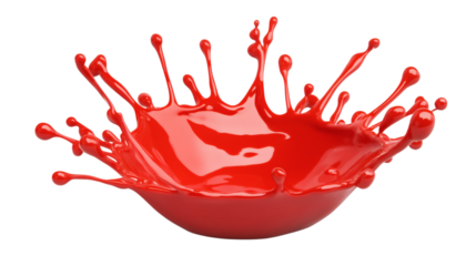 A red paint colour splash isolated on white background