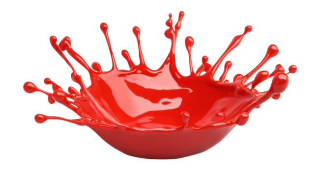 A red paint colour splash isolated on white background