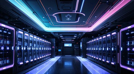 Naklejka premium 近未来的なデータセンター 