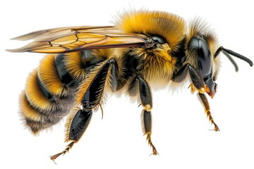 Premium Quality Image of Collection of a Flying Bumblebee Bee and Wasp on White Background,Png