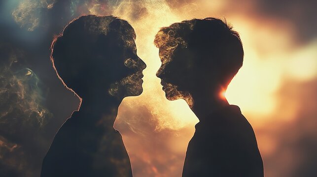 Silhouette Double Exposure: A Surreal Connection