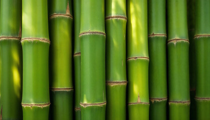 Fototapeta premium Close-up of bamboo stalks, highlighting textures, light contrasts, and serene natural beauty.