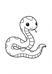 Fototapeta premium ヘビの塗り絵、巳年、干支、線画