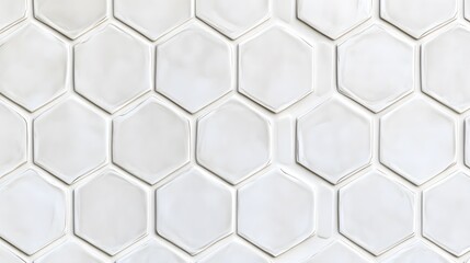 Naklejka premium Seamless Pattern of Off-White Hexagonal Tiles