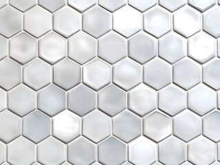 Fototapeta premium Seamless Texture: Off-White Glossy Hexagonal Tiles