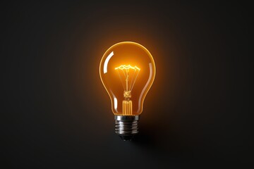 there is a light bulb that is glowing on a black background