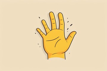 illustration of a hand with a yellow glove on it