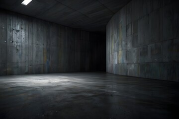 Empty Dark colorful concrete interior background Generative AI