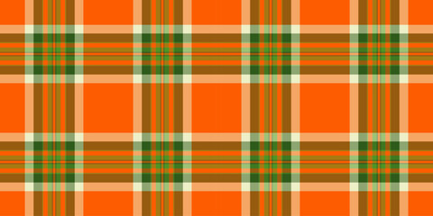 Vibrant orange, green, and brown plaid pattern.  Ideal for textile design, website backgrounds, or fall-themed projects.  Seamless repeat texture adds versatility.