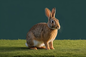 Obraz premium there is a rabbit that is sitting on the grass in the sun