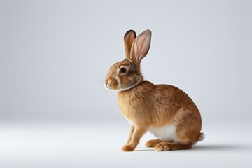 Obraz premium there is a brown rabbit sitting on a white surface